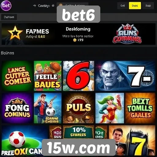 A variedade de jogos disponíveis no bet6
